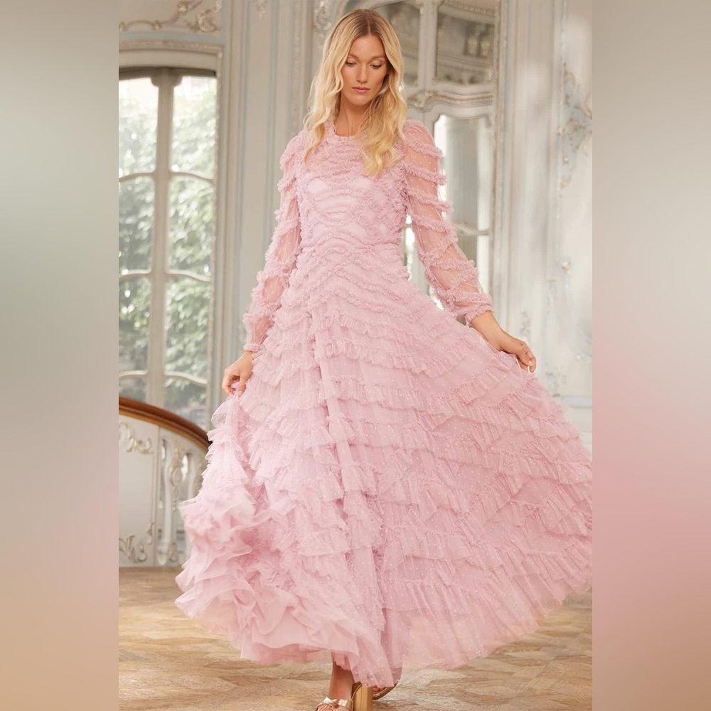 Needle & Thread Lana Round Neck Gown